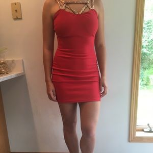 Red cocktail dress